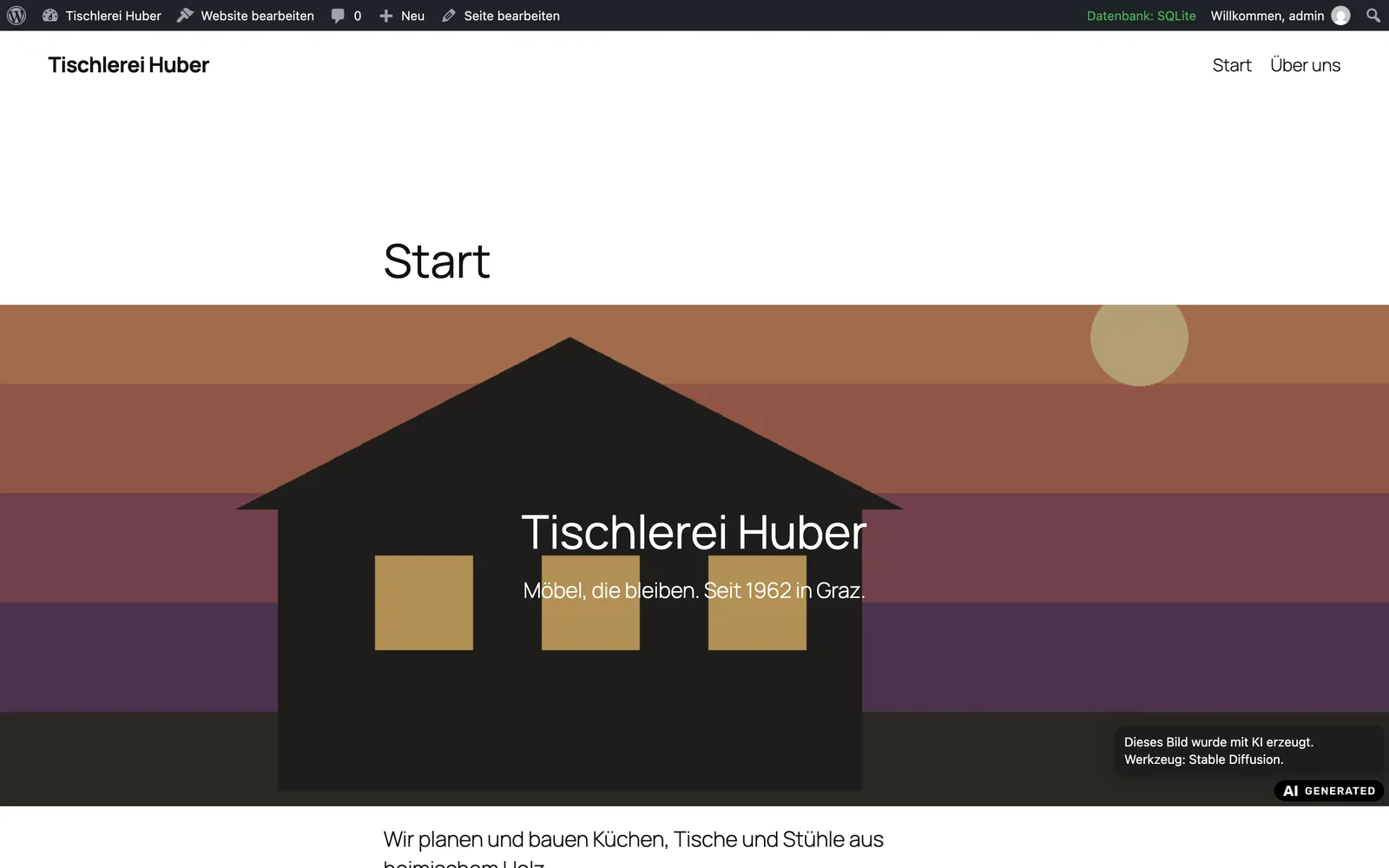 Ein gekennzeichnetes Bild auf der Website, der Hinweis beim Darüberfahren.